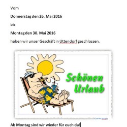 Ankündigung Urlaub